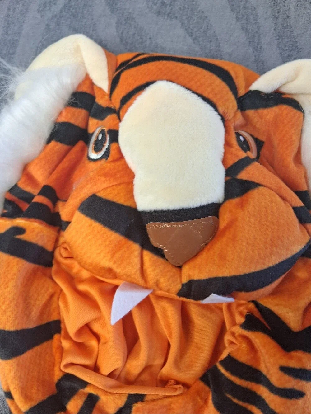 Spirit Infant Tiger Plush Jumpsuit Costume - Orange, Black & Cream - Picture 4 of 15